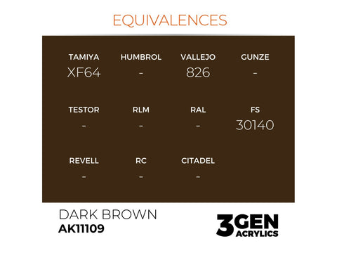 AK Interactive Dark Brown 3rd Gen akriliniai dažai 17 ml