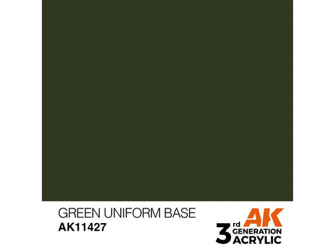AK Interactive Green Uniform Base 3rd Gen akriliniai dažai figūrėlėms 17ml