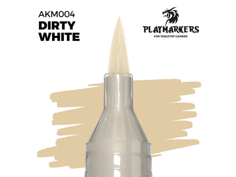 AK Interactive Dirty White akrilinis dažų žymeklis su teptuku