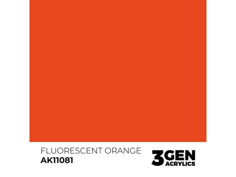 AK Interactive Fluorescenciniai Oranžiniai Akriliniai Dažai 3 Kartos 17ml