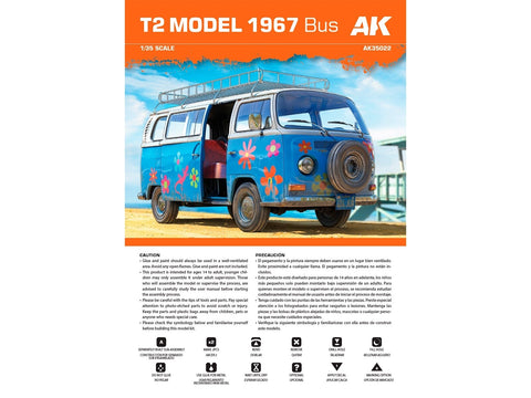 AK Interactive Volkswagen T2 1967 mikroautobusas 1/35 modelis