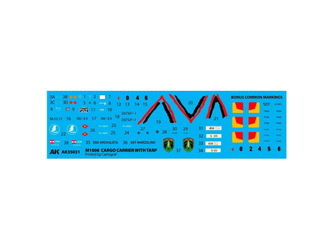 AK Interactive M1008 Cargo Carrier su tentu 1/35 plastikinis karinis rinkinys