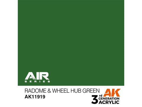 AK Interactive AIR akriliniai dažai Radome & Wheel Hub Green 17ml