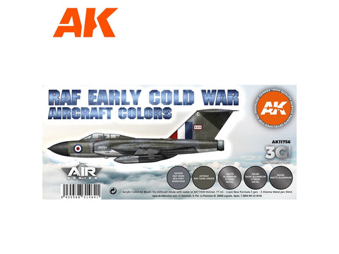 AK Interactive RAF ankstyvojo šaltojo karo lėktuvų dažų rinkinys AK11756