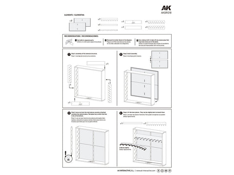 AK Interactive modulinė dažų lentyna 17–18 ml, 63 buteliukams