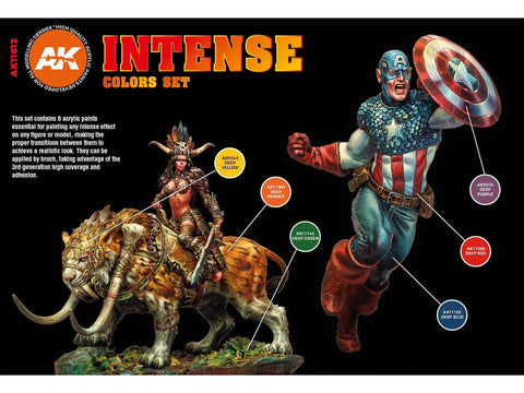 AK Interactive Intense Colors 3rd Gen akrilinių dažų rinkinys 6 vnt