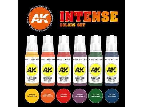 AK Interactive Intense Colors 3rd Gen akrilinių dažų rinkinys 6 vnt