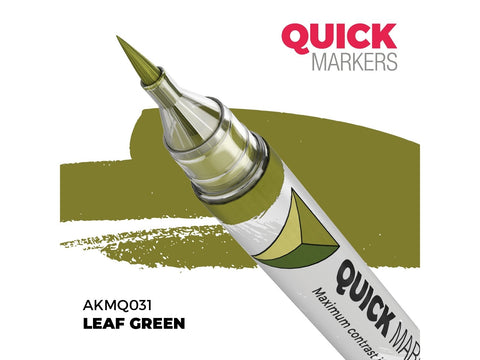 AK Interactive Quick Marker žymeklis Leaf Green miniatiūroms dažymui