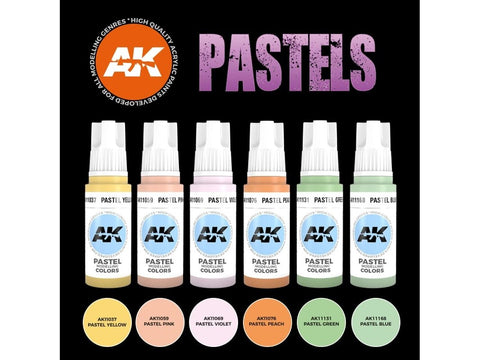 AK Interactive Pasteliniai akriliniai dažai 3 gen. rinkinys 6 vnt