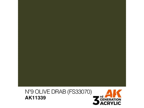 AK Interactive Olive Drab Nr.9 AFV akriliniai dažai 17ml