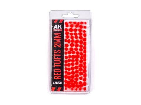 AK Interactive raudoni žolės kuokšteliai 2mm fantastinėms dioramoms
