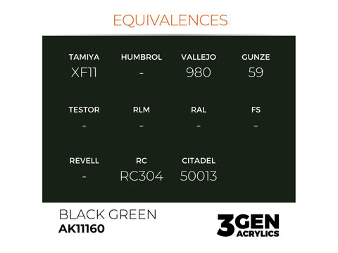 AK Interactive Black Green akriliniai dažai 3 kartos 17ml AK11160