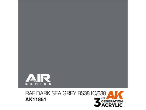 AK Interactive RAF Dark Sea Grey akriliniai dažai BS381C/638, 17 ml
