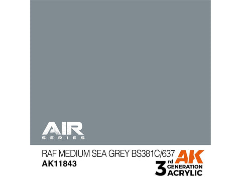 AK Interactive RAF Medium Sea Grey AIR 3 kartos akriliniai dažai 17ml