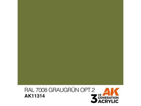 AK Interactive RAL 7008 Graugrün Opt 2 akriliniai tankų dažai 17 ml