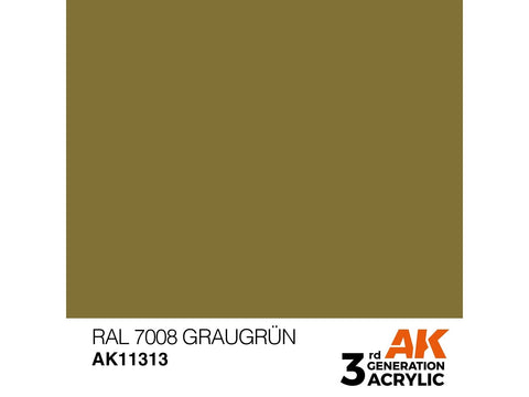 AK Interactive RAL 7008 Graugrün AFV 3rd gen akriliniai dažai 17 ml