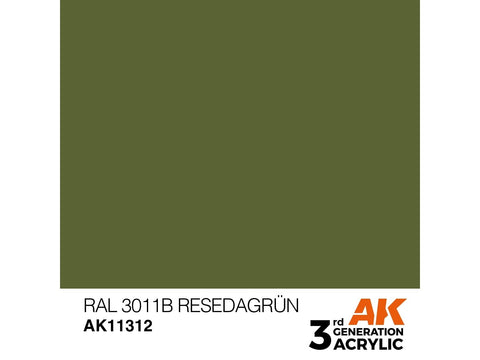 AK Interactive RAL 6011B Resedagrün akriliniai dažai AFV, 17 ml