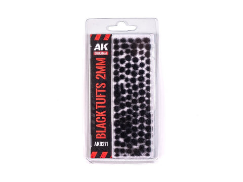AK Interactive juodi Fantasy žolės kuokšteliai 2mm miniatiūroms