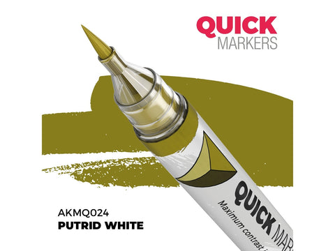 AK Interactive QUICK markeris Putrid White miniatiūrų dažymui