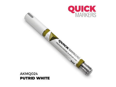 AK Interactive QUICK markeris Putrid White miniatiūrų dažymui