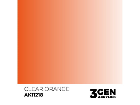 AK Interactive Clear Orange akriliniai dažai, 3 gen., 17 ml