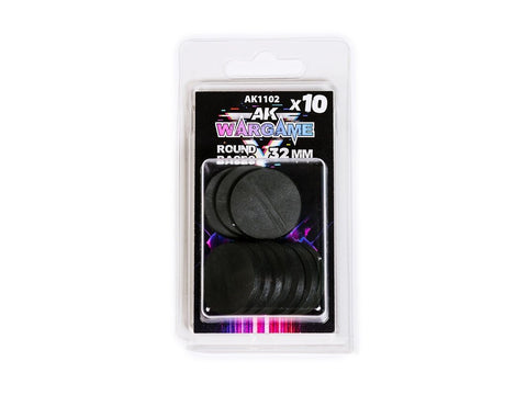 AK Interactive apvalios 32 mm miniatiūrų bazės, 10 vnt.