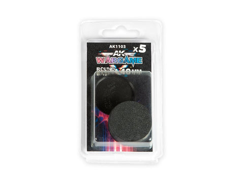 AK Interactive apvalios bazės miniatiūroms 40 mm, rinkinys 5 vnt.