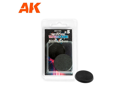 AK Interactive apvalios bazės miniatiūroms 40 mm, rinkinys 5 vnt.