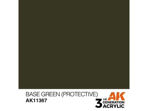 AK Interactive AFV 3Gen akriliniai dažai Base Green Protective 17 ml