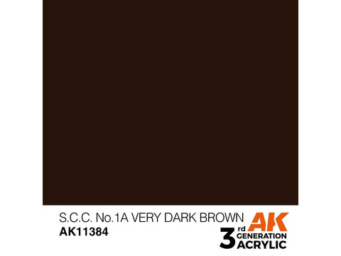 AK Interactive S.C.C. No.1A tamsiai rudi AFV 3rd Gen akriliniai dažai 17ml