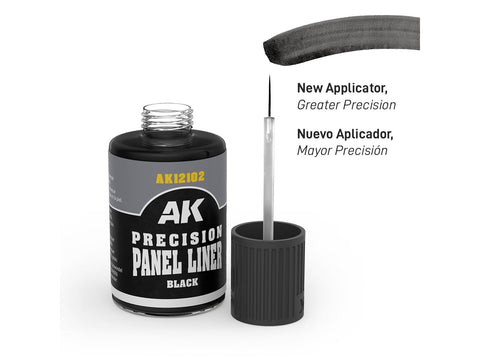 AK Interactive juodas Panel Liner sendinimo skystis, 30 ml AK12102