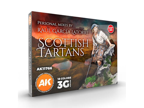 AK Interactive Raul Garcia Latorre škotiškų tartanų akrilinių dažų rinkinys