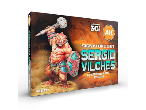 AK Interactive Sergio Vilches 3Gen akriliniai dažai 14vnt + figūrėlė