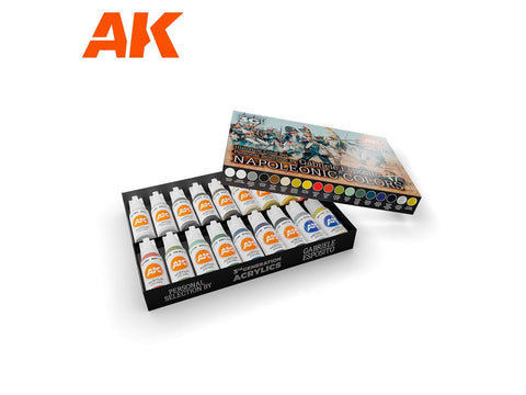 AK Interactive Napoleono uniformų akrilinių dažų rinkinys, 18 spalvų