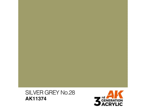 AK Interactive Silver Grey 28 AFV akriliniai dažai karinei technikai, 17 ml