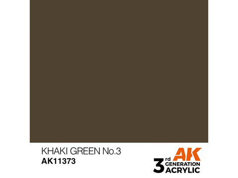 AK Interactive Khaki Green 3 akriliniai dažai AFV, 17 ml (AK11373)