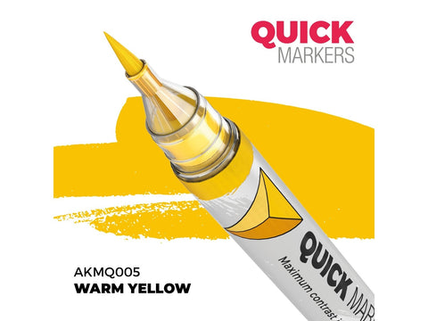 AK Interactive Warm Yellow žymeklis miniatiūrų dažymui QUICK MARKER