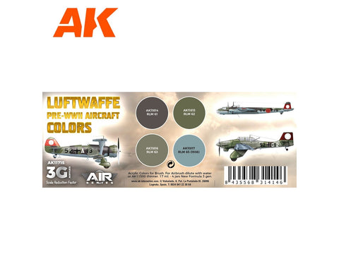 AK Interactive Luftwaffe prieškarinių lėktuvų akrilinių dažų rinkinys