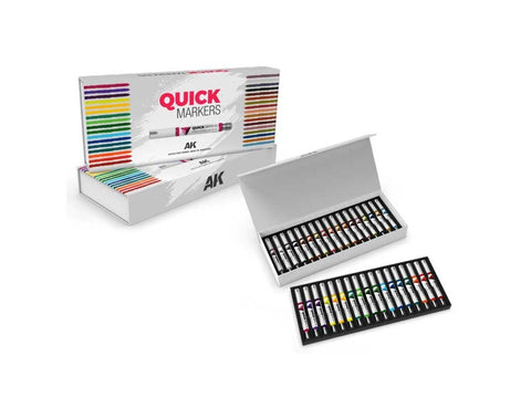 AK Interactive QUICK MARKERS žymekliai miniatiūroms, rinkinys 34 vnt