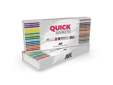 AK Interactive QUICK MARKERS žymekliai miniatiūroms, rinkinys 34 vnt