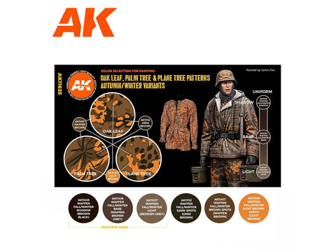 AK Interactive 3Gen akriliniai dažai Waffen-SS rudens/žiemos kamufliažui