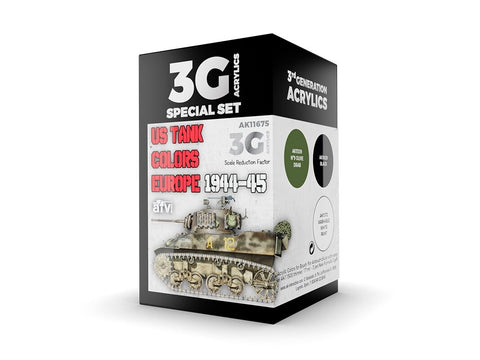 AK Interactive US tankų spalvos Europa 1944-45 akrilinių dažų rinkinys