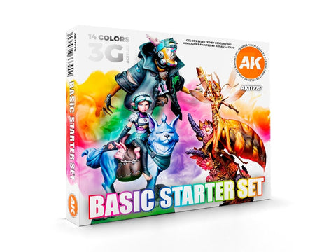 AK Interactive akrilinių dažų rinkinys modeliuotojams, 14 ryškių spalvų