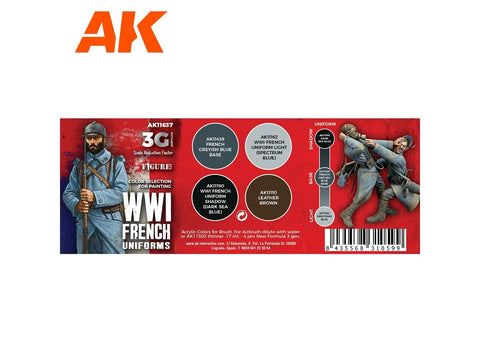 AK Interactive WWI prancūzų uniformos 3Gen akrilinių dažų rinkinys