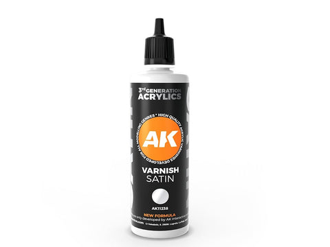 AK Interactive pusiau blizgus lakas Varnish Satin 3rd Gen, 100 ml