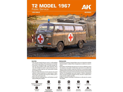 Volkswagen T2 1967 tarnybinis mikroautobusas 1/35 AK Interactive