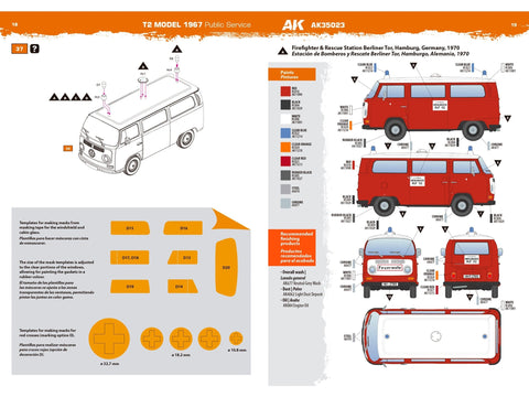 Volkswagen T2 1967 tarnybinis mikroautobusas 1/35 AK Interactive