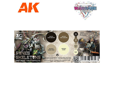 AK Interactive Wargame kaulų ir skeletų akrilinių dažų rinkinys 3Gen