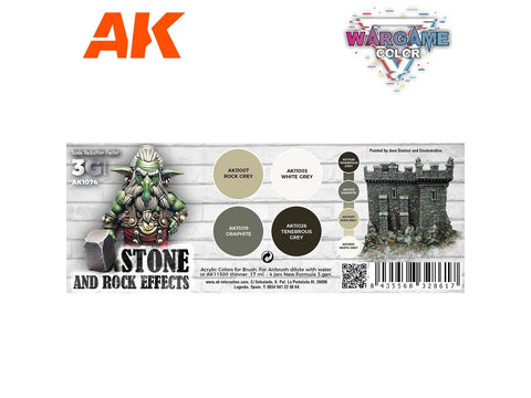 AK Interactive Wargame akrilinių dažų rinkinys akmeniui ir uolienoms