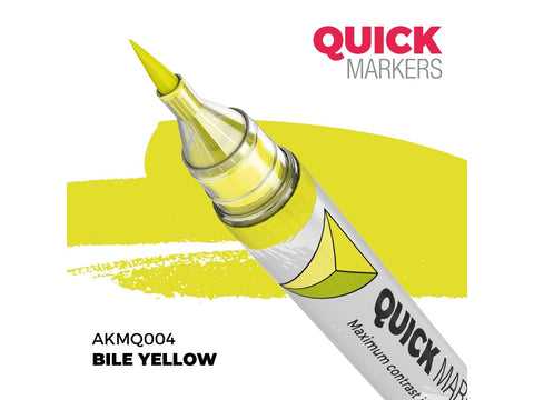 AK Interactive QUICK MARKER Bile Yellow miniatiūrų dažų žymeklis